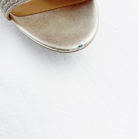 Badgley Mischka Metallic Braided Metallic Espadrille Sandal SZ10 - Picture 6 of 7